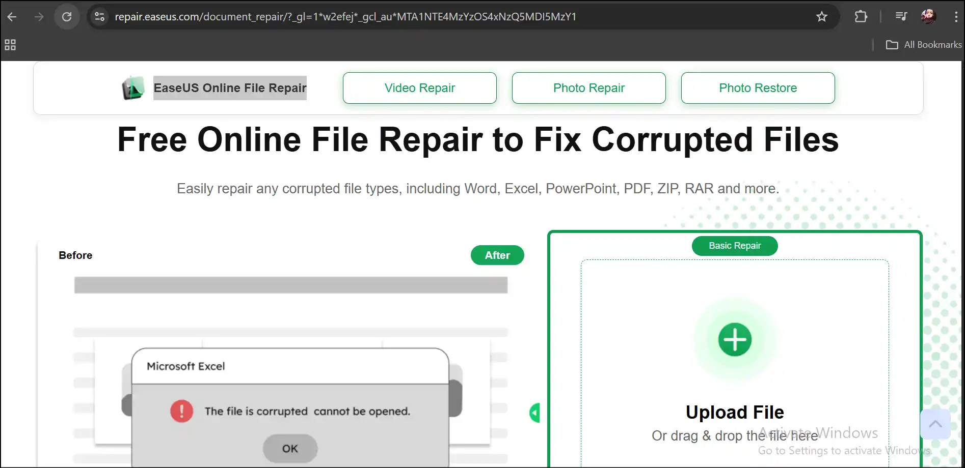 EaseUS Online File Repair