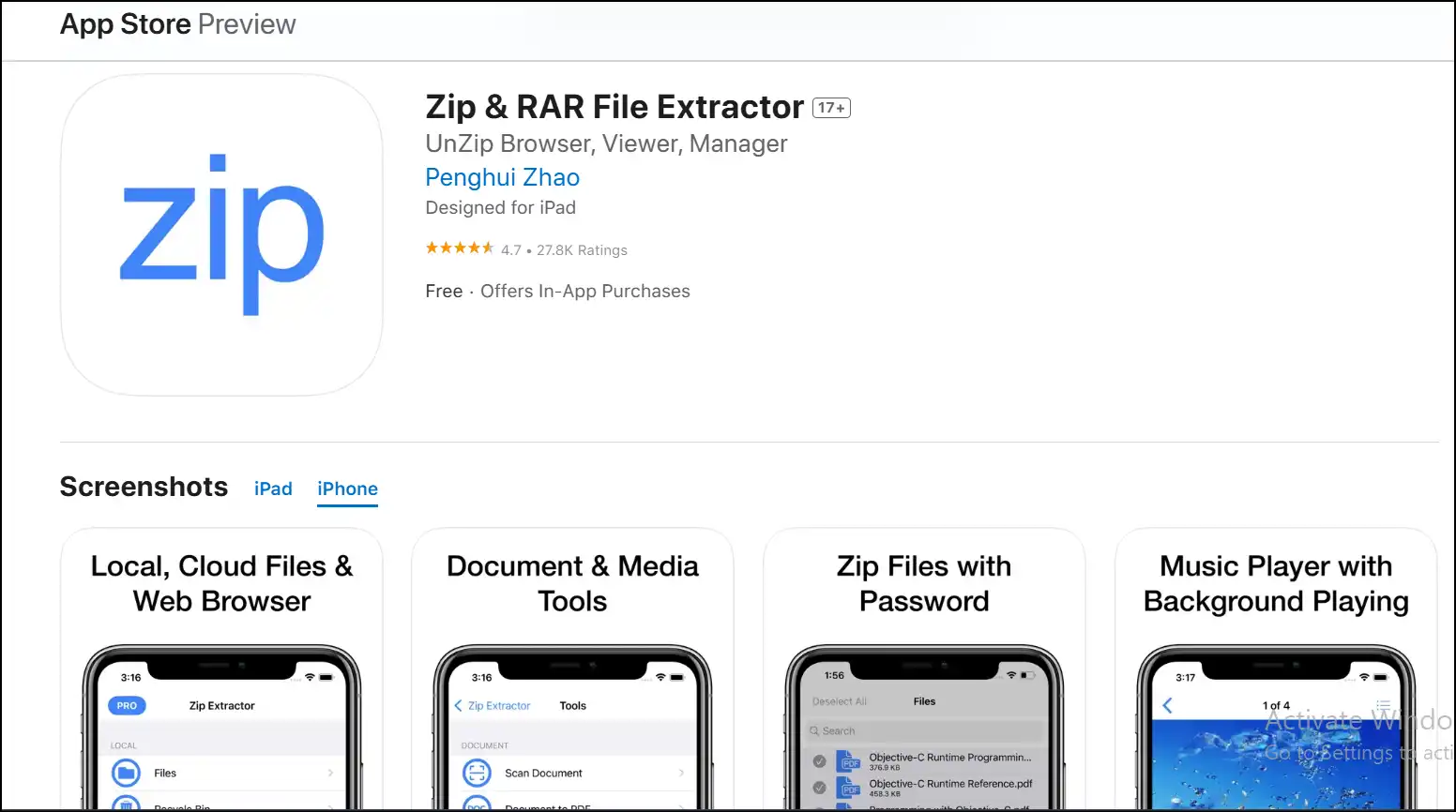 Zip & RAR File Extractor (iOS App)
