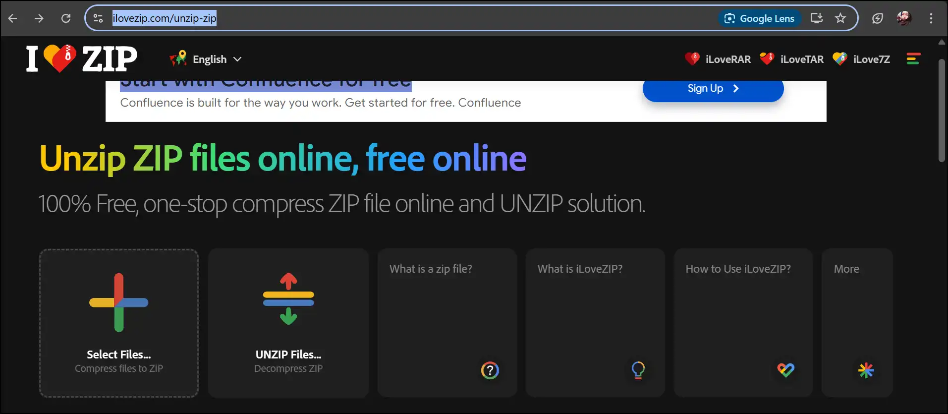 Ilovezip interface
