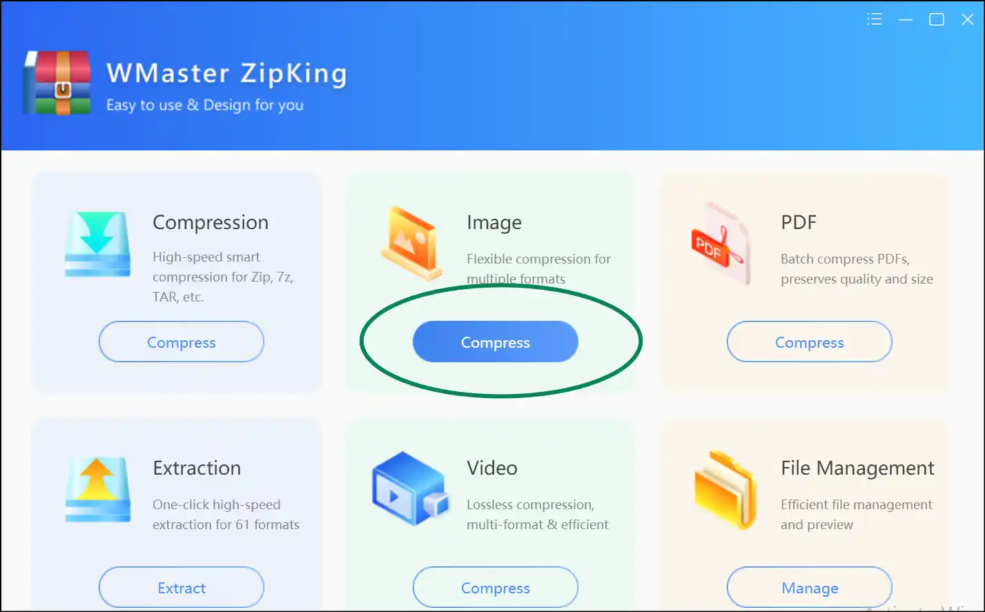 Select Image Compress to change photo aspect ratio on Windows