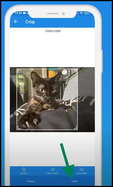 Crop photo to change photo ratio without distortion on Android