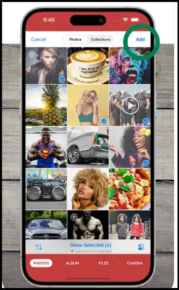 Select photo to change the aspect ratio of a photo on iPhone