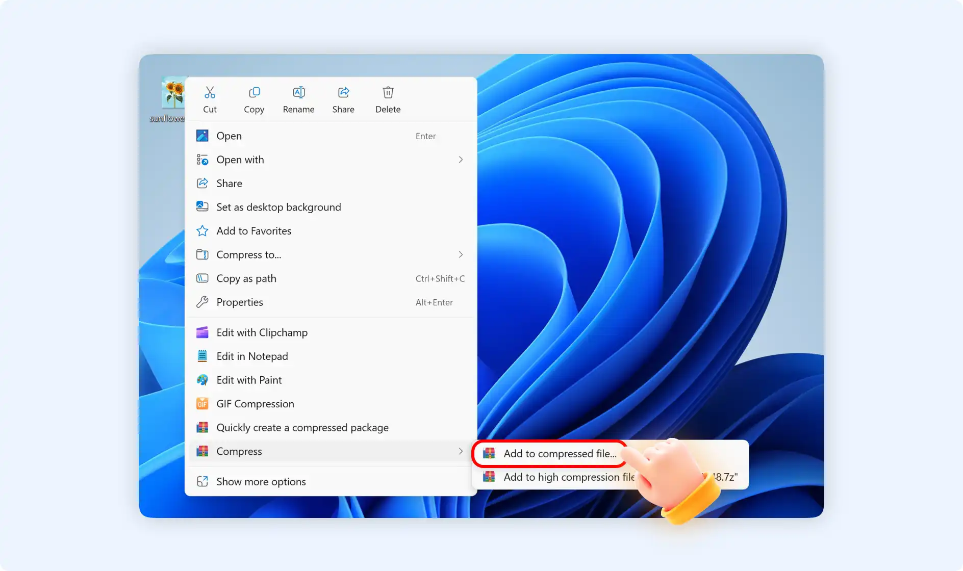 add to compressed file