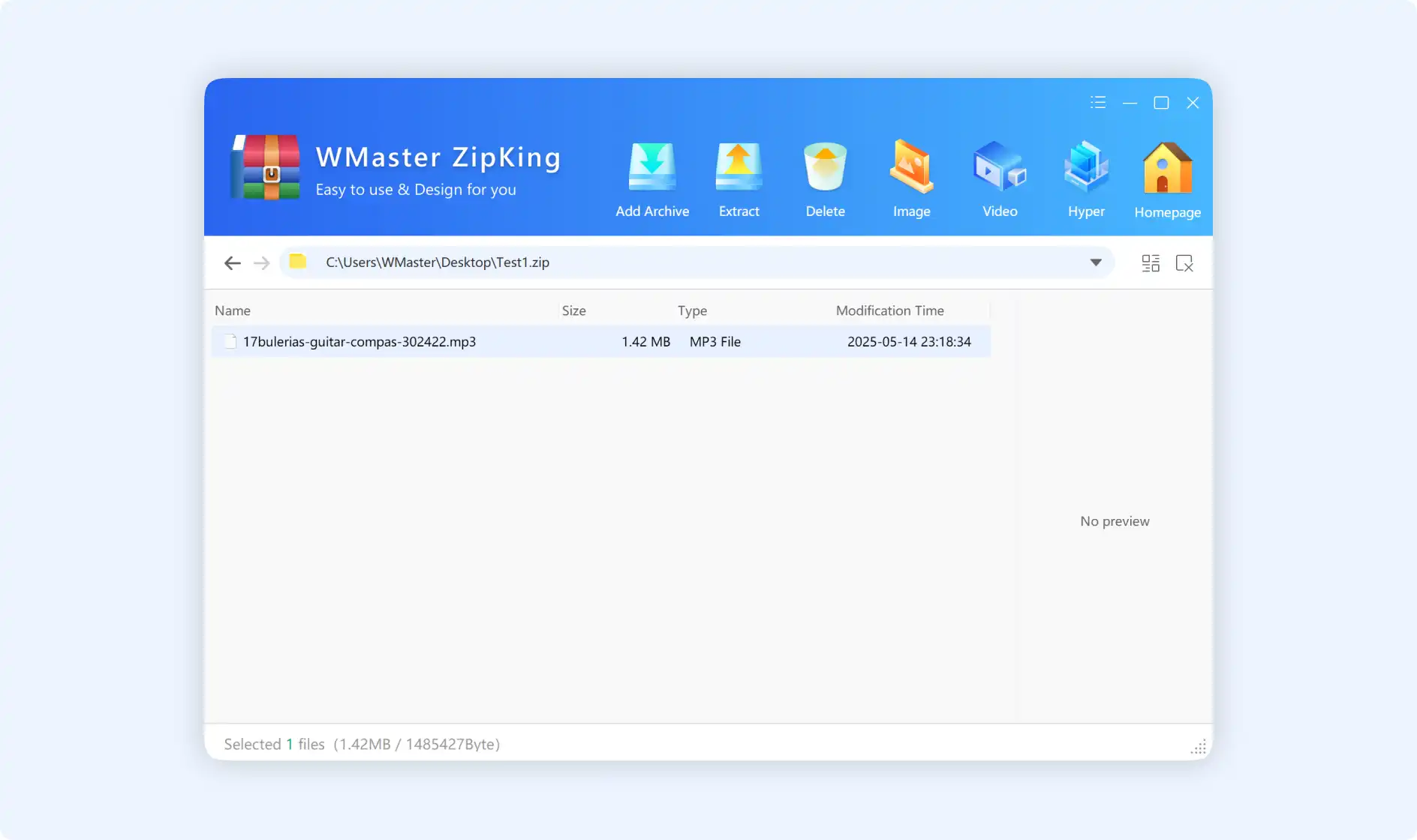 Went into the main interface of zipking to extrac files