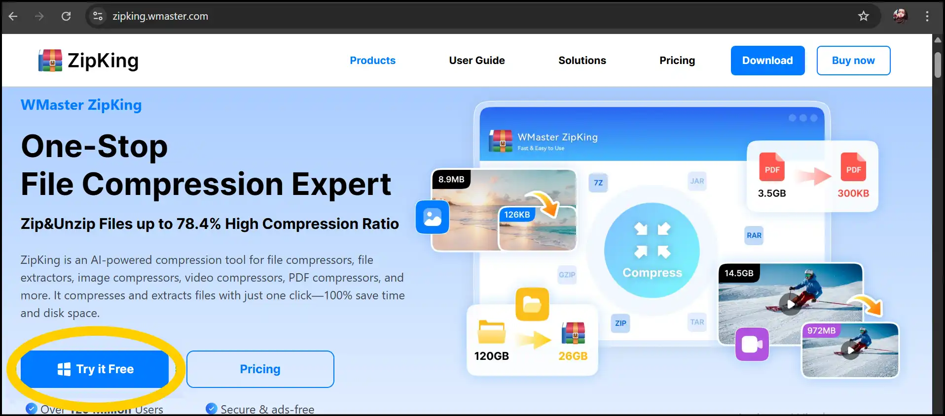 Download WMaster Zipking to compress folder into ZIP file