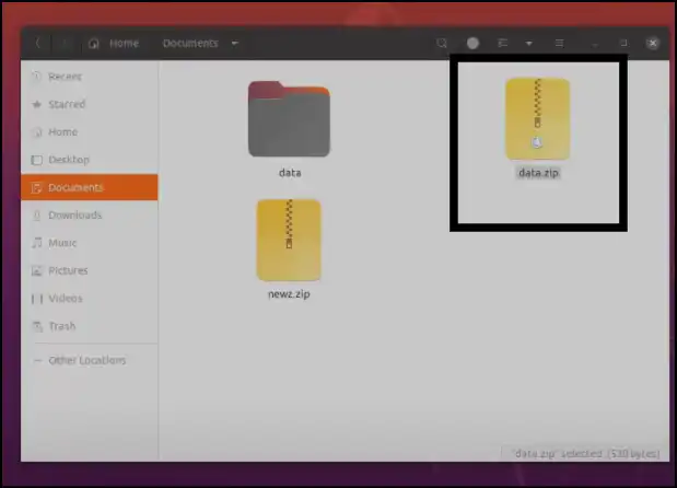 Access the compressed zip file of your desired folder on Linux