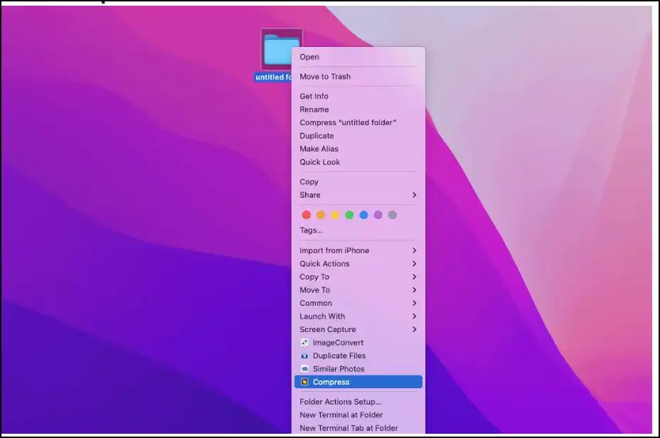 Right click to compress folders into zip files on macOS with iBoysoft Magicmenu