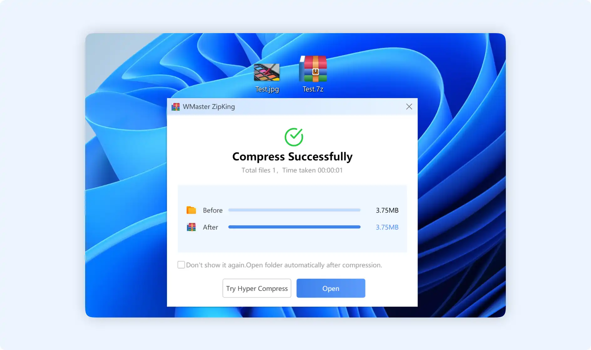 Create a 7z archive for compressed images