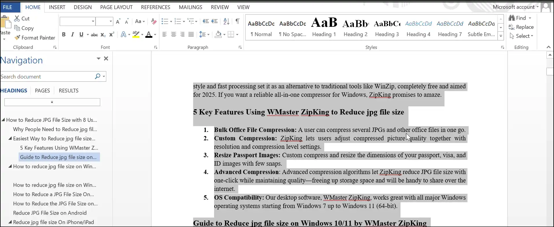 Copy all the content of original Word file