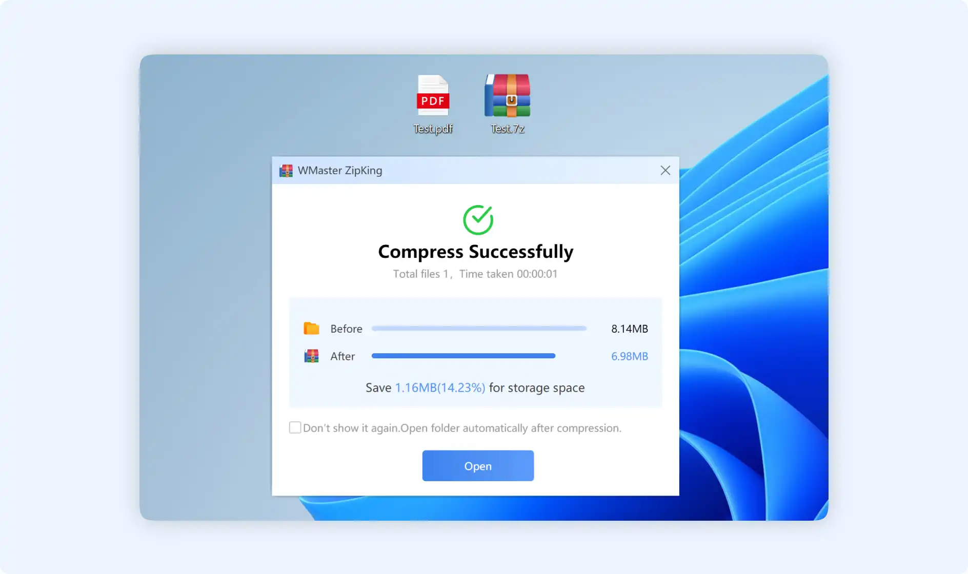 Create a 7z archive successfully