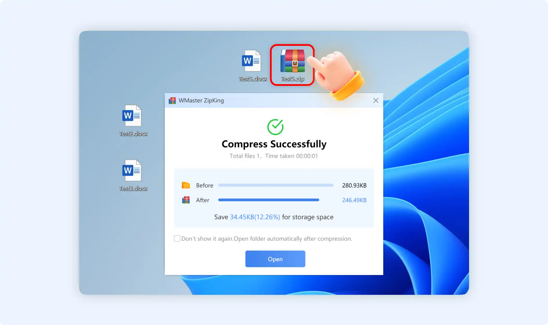 create a direct zip file
