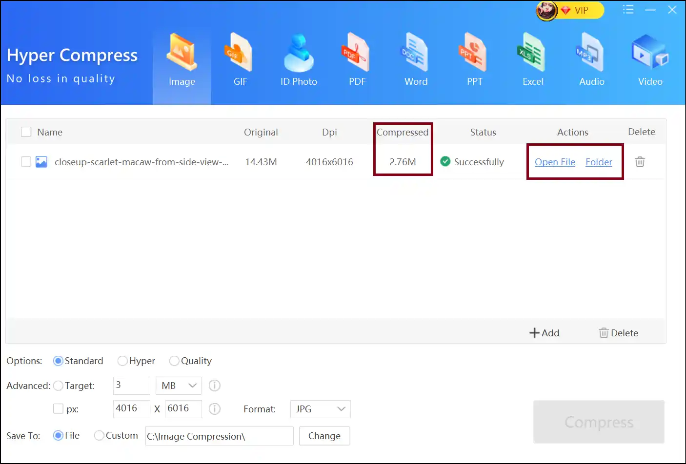 Access and use the compressed image file with WMaster ZipKing