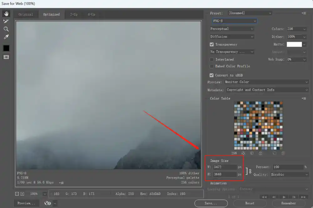 Custom select Image size for your compressed image file
