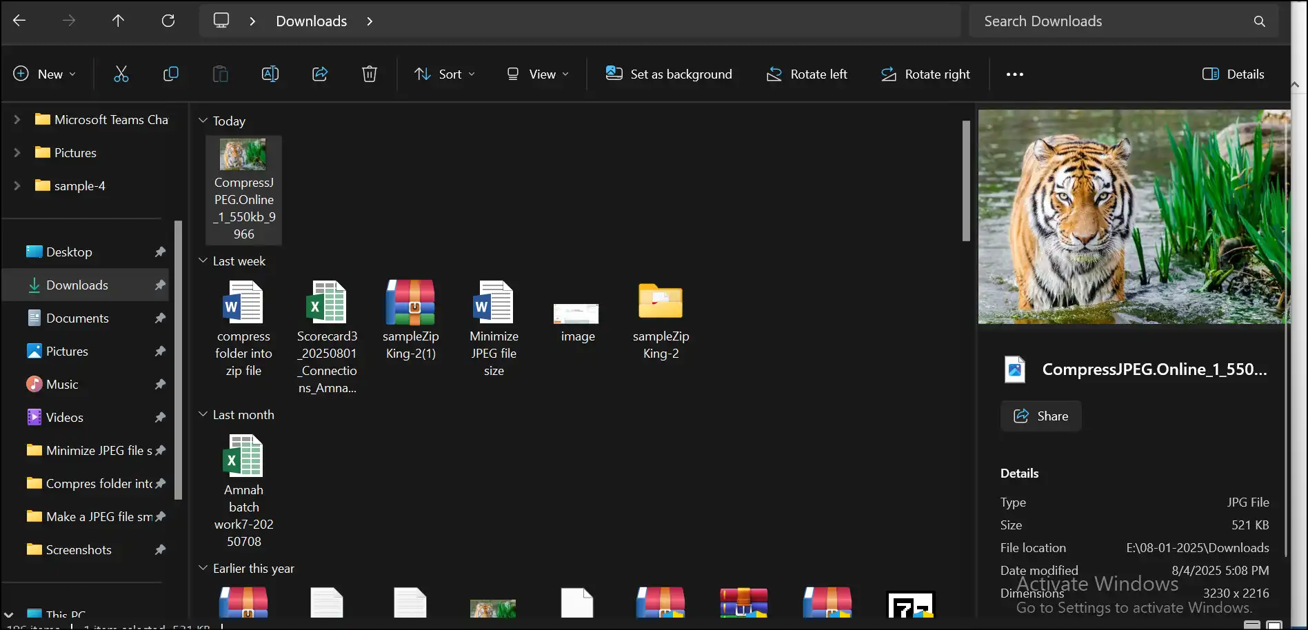 Download and access your smaller JPEG file