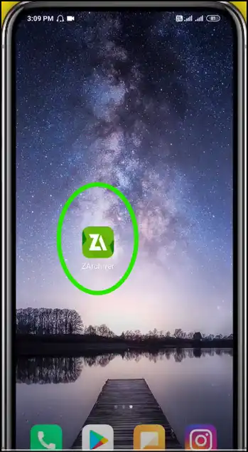 Double tap to open ZArchiver—steps on how to secure a zip file using Android app