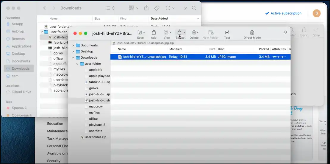 Double-click to the zip lock file and tap to extract—steps on how to lock a file on Mac.