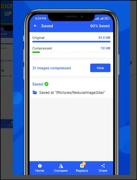 Save the compressed files on your Android