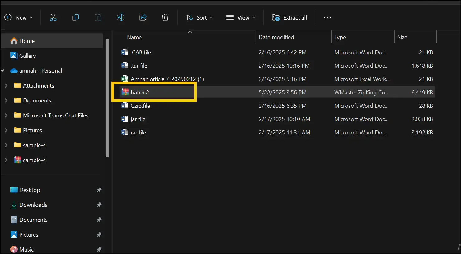 Locate and access ZIP file in the current folder