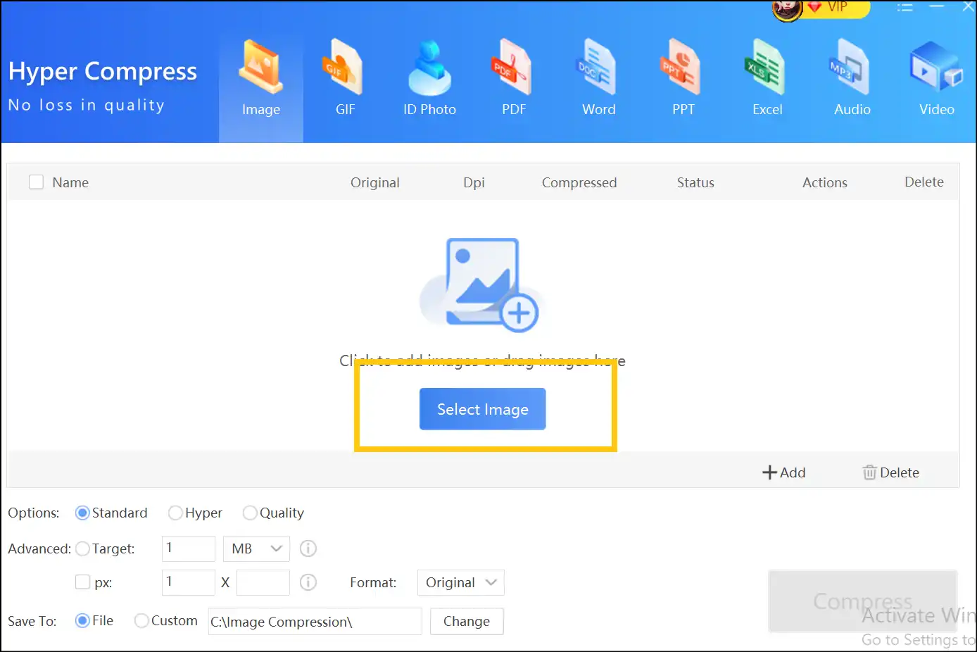 Select photos to compress files on Windows with Zipking