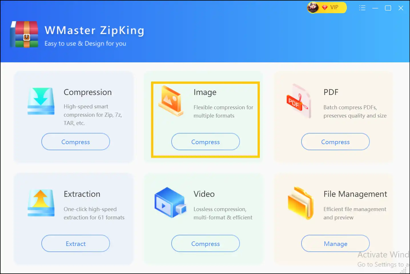Tap on Image Compress -Steps for how to make a photo a smaller file size on Windows