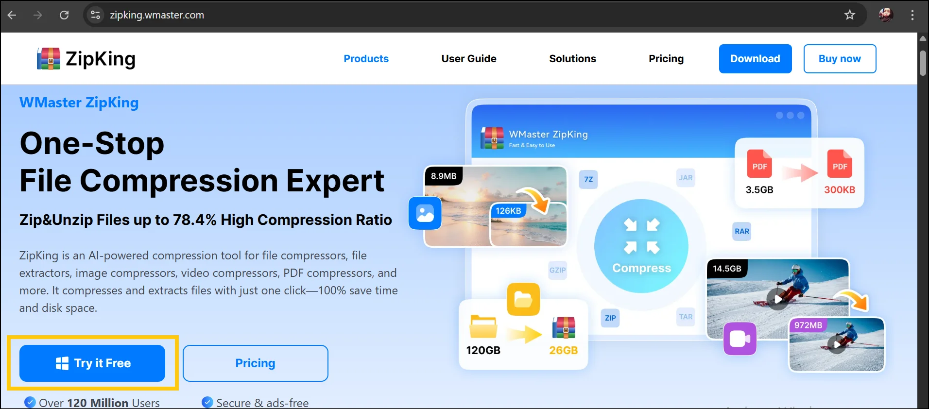 Download and install WMaster Zipking to open a zip file