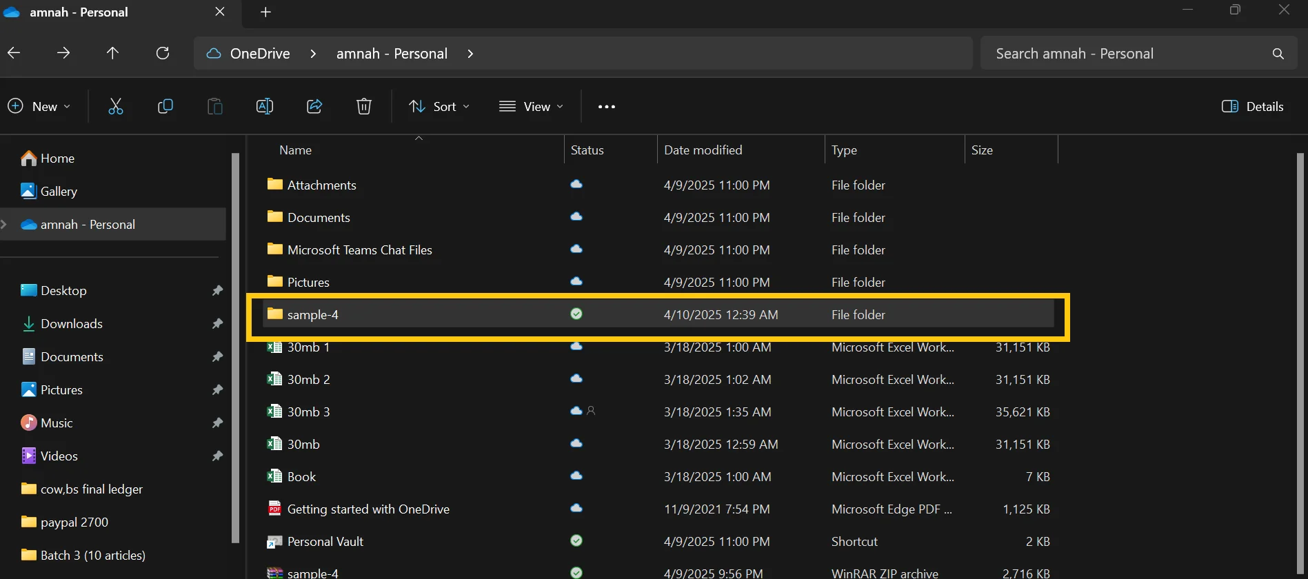 Find the extracted folder of zip file in the destination path
