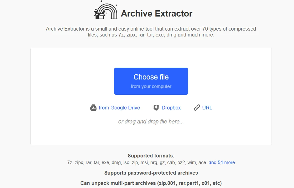 go to the Archieve Extractor main interface