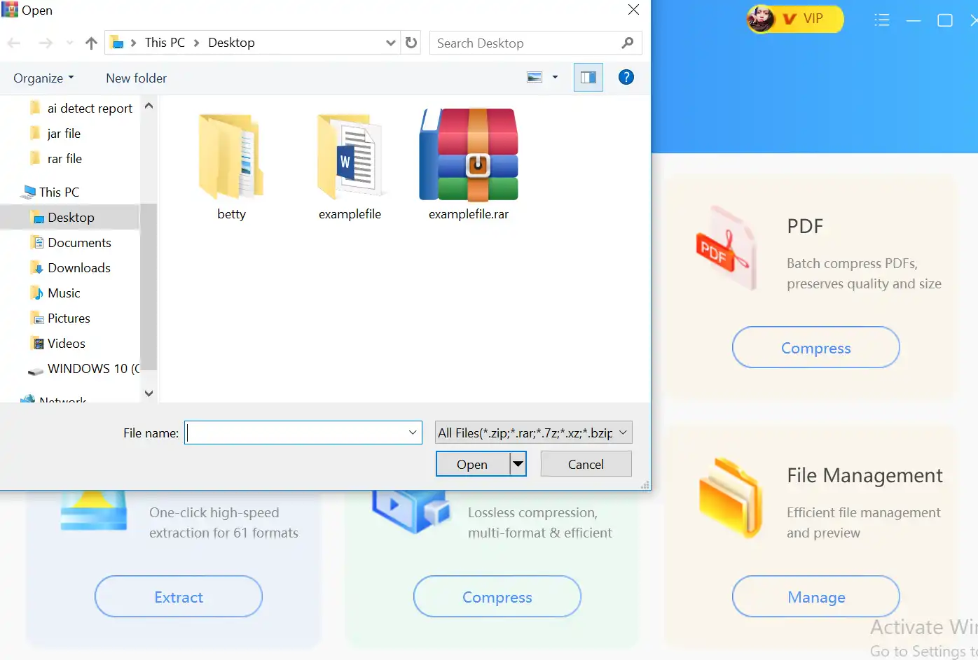 How to open rar files on Windows operating system with ZipKing