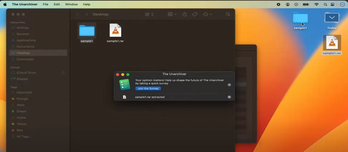 Open and access the extracted data of .RAR file on Mac