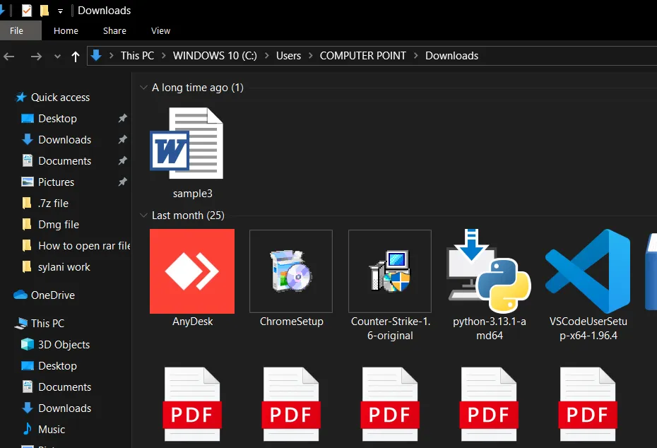 Access and preview the data of your extracted .RAR file