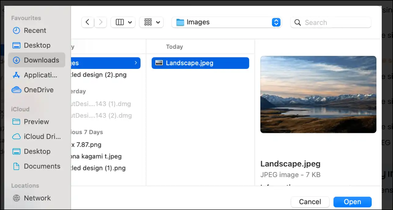 Navigate and upload your JPG file by clicking on File Explorer Window