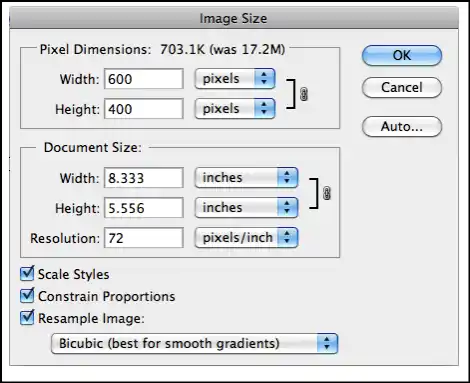 Enter custom dimensions and reduce size of image in KB
