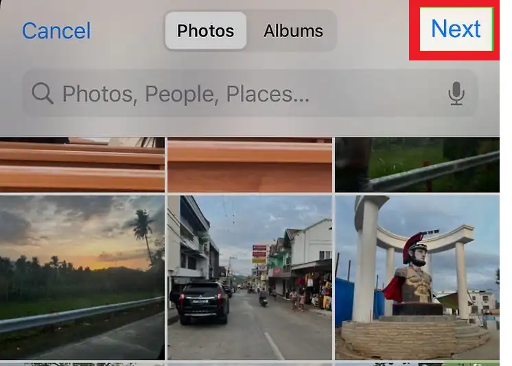 Press Next to upload the JPG file for the compression process