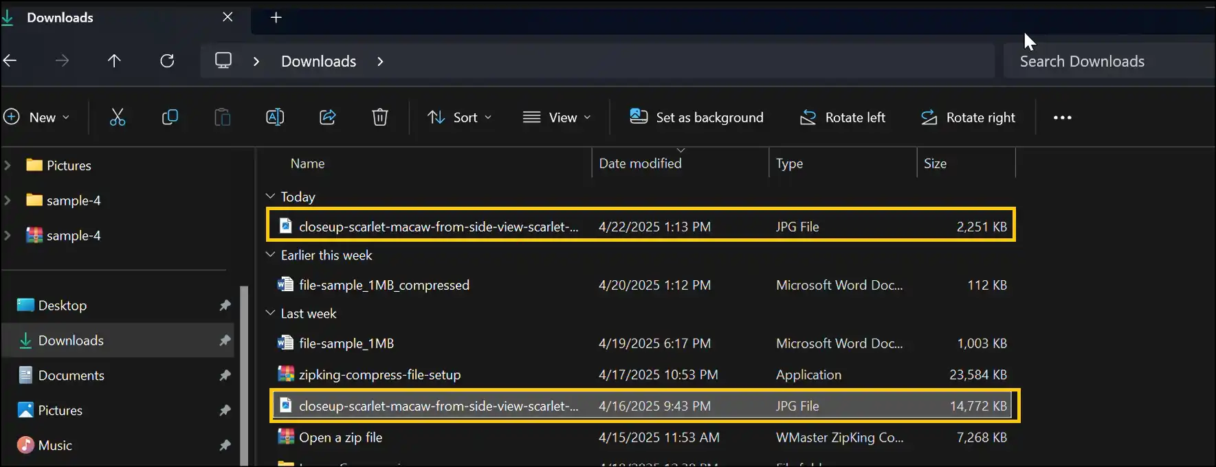 Find the compressed version of your JPG file