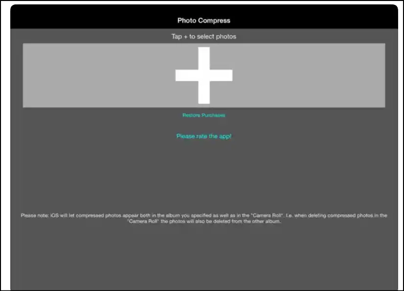 Download and launch Photo Compress—Shrink Pics to reduce JPEG dimensions