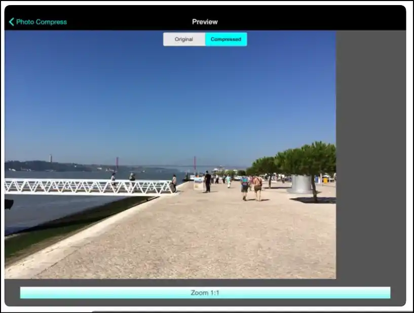 Access compressed JPEG with smaller size using Mac tool