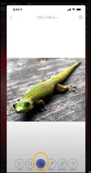 Tap on Resize to adjust image size for Instagram on iPhone