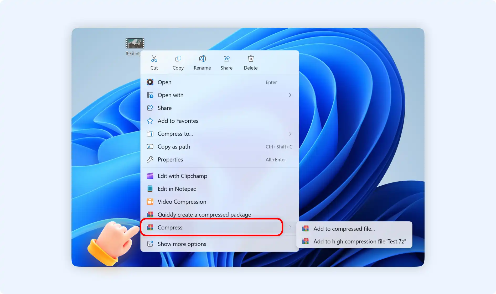right-click to choose compress mode to see 2 options