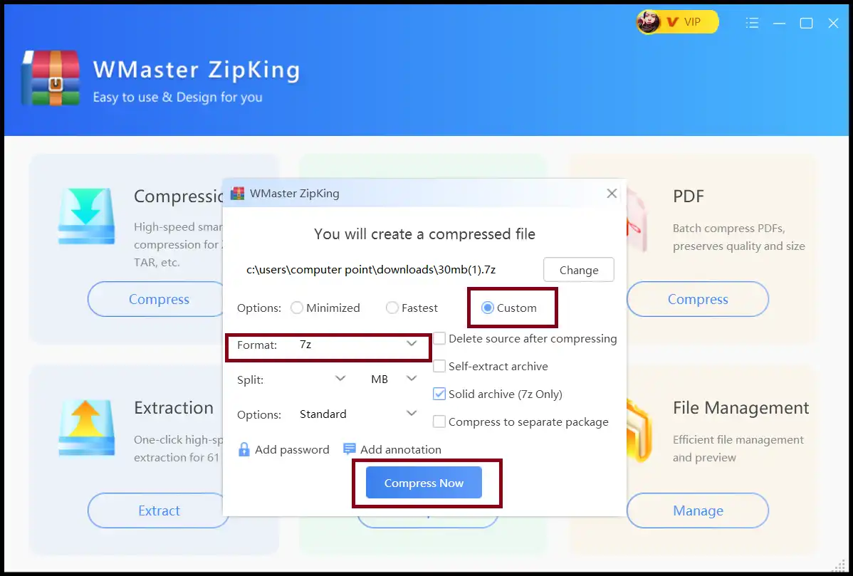 Customize your file to reduce zip file size