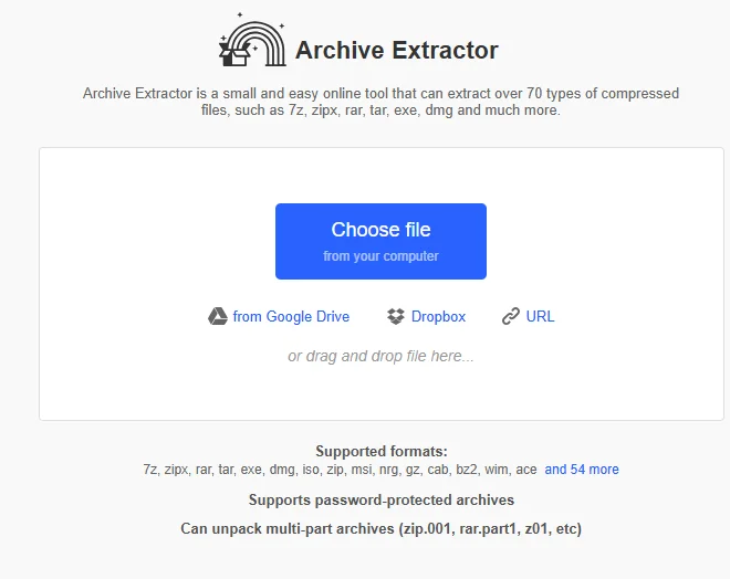 Visite Archive Extractor website