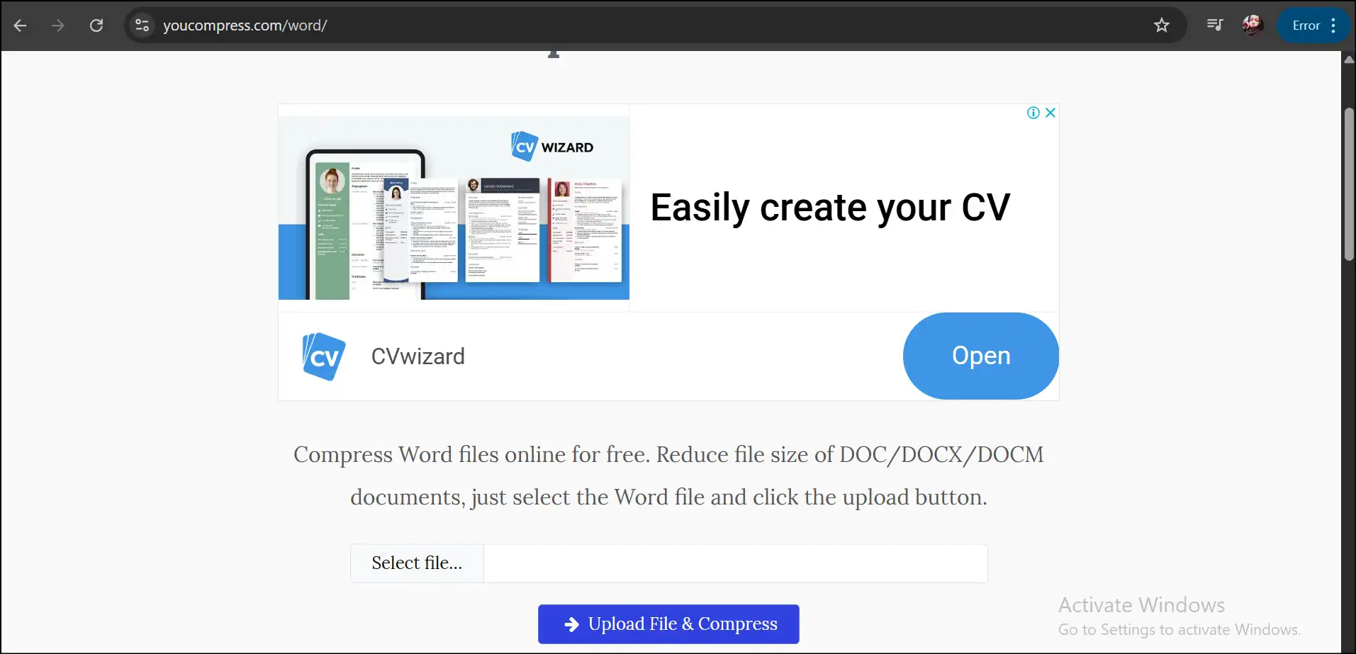Youcompress interface