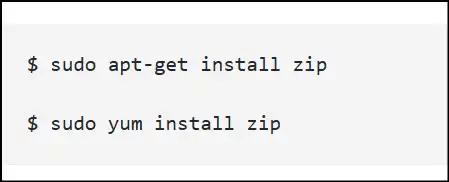 Install zip utility on your Linux system to zip multiple files