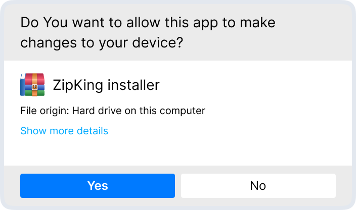 Step2: Allow ZipKing